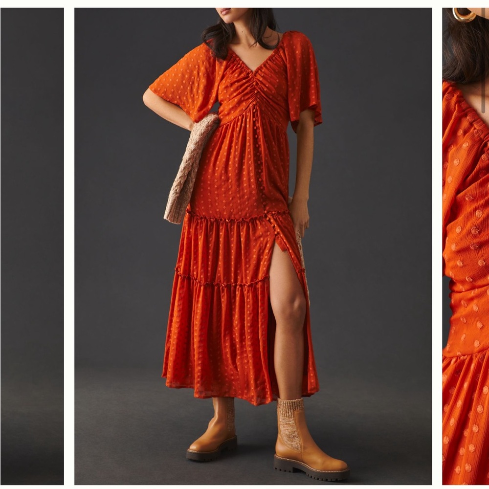 Anthropologie Ruched Tiered Dress (willing to trade for a size small!)